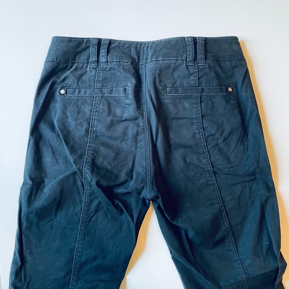 Anthropologie Pilcro Womens Moto Pants Black Ankle Zip Diamond Stitched size 2 - Picture 6 of 14